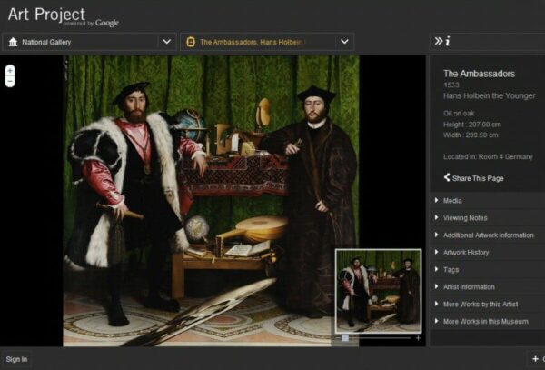 Visita virtual de la National Gallery de Londres con Google Art Project