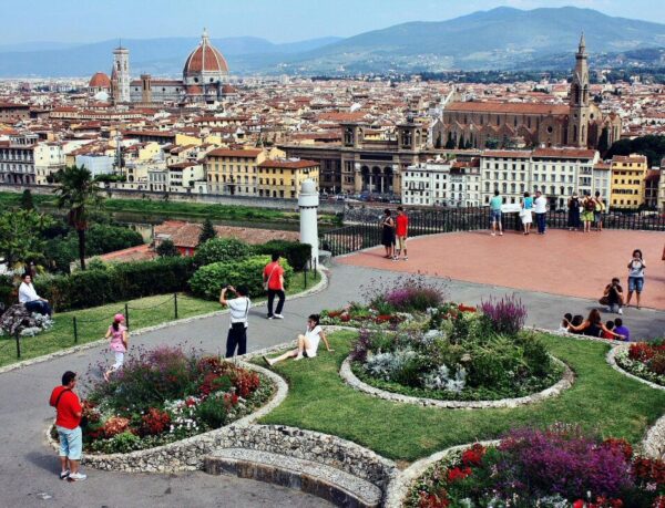 Vistas panorámicas de Florencia desde piazzale Michelangelo