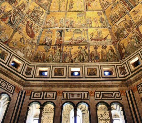 Mosaicos en la cúpula del Baptisterio de Florencia