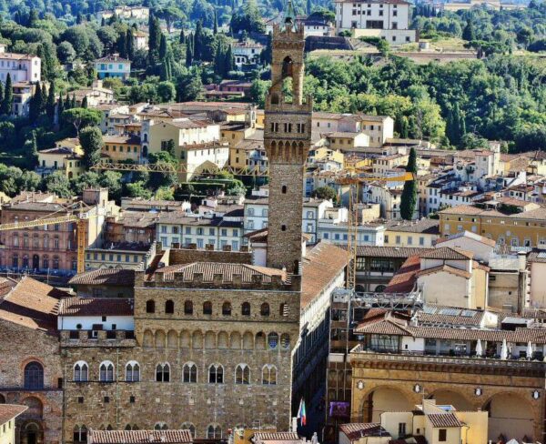 Palazzo Vecchio de Florencia desde el mirador de la cúpula del Duomo
