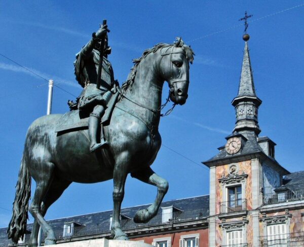 Estatua ecuestre de Felipe III en la plaza Mayor de Madrid