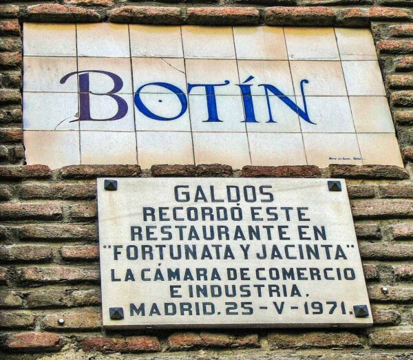 Restaurante Botín junto a plaza Mayor de Madrid