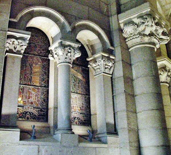Neo-Romanesque crypt of the Almudena Cathedral in Madrid