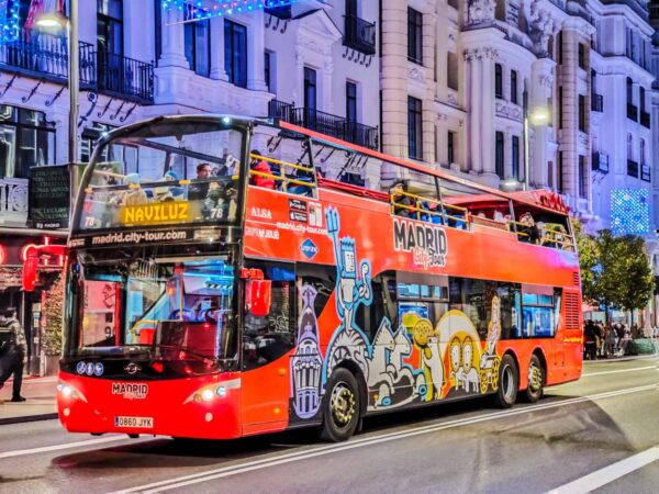 Naviluz, autobús de Navidad en Madrid