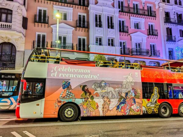 Naviluz, autobús de Navidad en Madrid